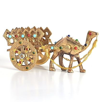 Little India Gemstone Studded Pure Brass Camel Handicraft (184, Brown)