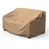 Heavy Duty Patio Sofa Cover, Mrrihand 3-Seater Outdoor Sofa Loveseat Cover, Outdoor Patio Furniture Cover with Air Vent and Handles, 85" W×35" D×35" H, Brown