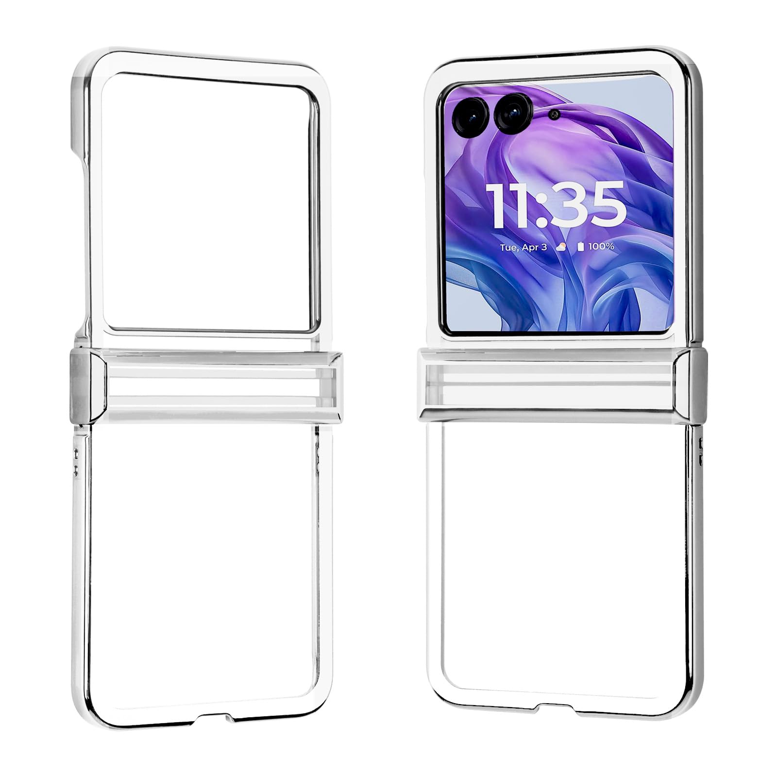 Photo 1 of DAKORIE for Motorola Razr 2025 Case Clear with Hinge Protection Shockproof Phone Cover for Moto Razr 2024 2025 - Clear Sliver