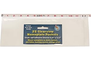 Ashley Productions ASH10400 Name Plate Clear Pockets, 0.5" Height, 4.25" Wide, 12.5" Length, Small (25 per Package)