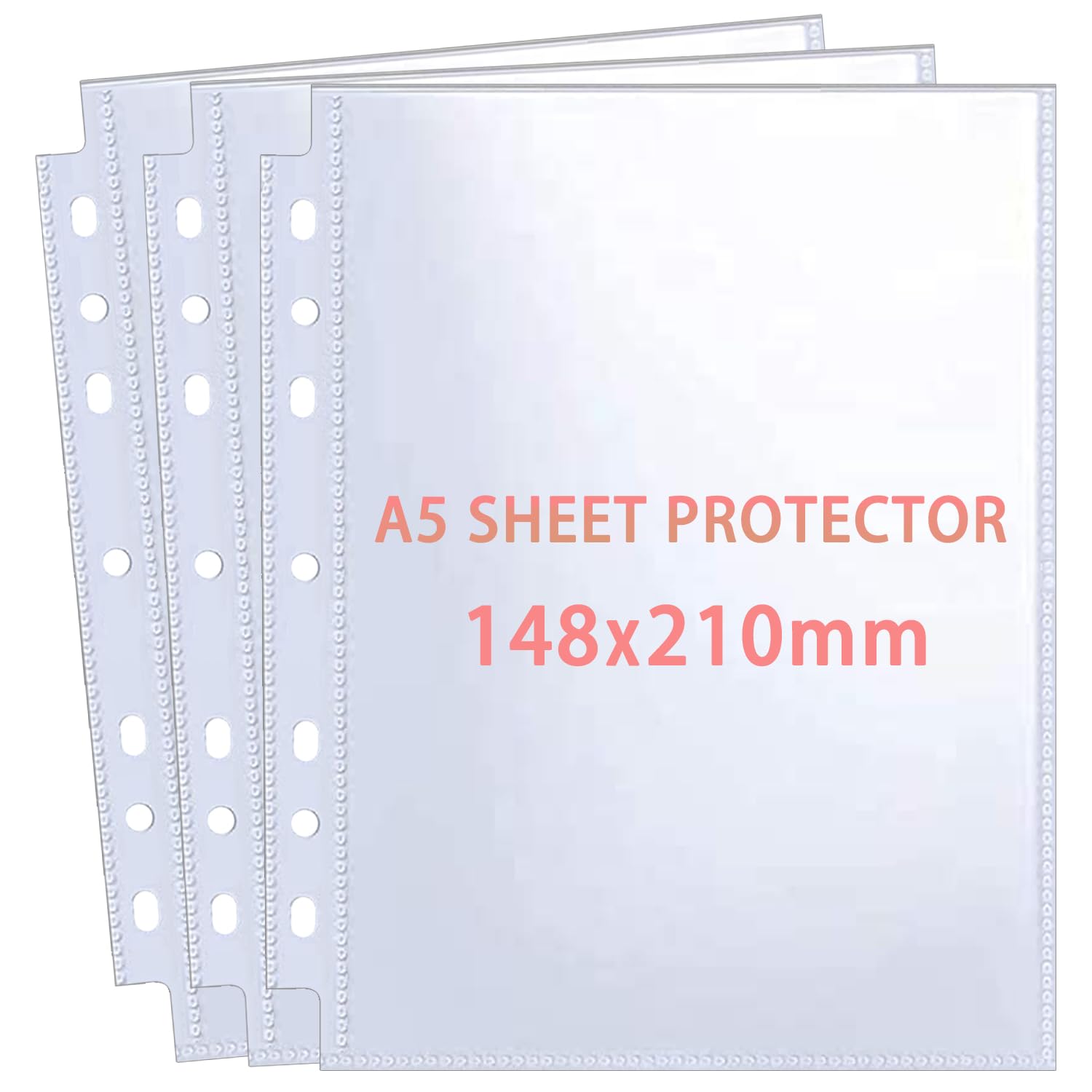 30 Pack 60 Pockets A5 Photo Sleeves for A5 2 Ring Binder/ 8 cm, Transparent Postcard Sleeves, Double Sided 1 Pocket Photo Page Protector, Top Loading Photo Album Refill Pages (152x215 mm)