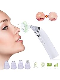Blackhead Remover Blackhead Vacuum Microdermabrasion Machine Pore Vacuum Facial Steamer Pore Cleaner 5 Levels Suction Acne Comedone Remover with 4 Replaceable Cleaning Pads (White)