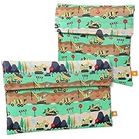 Ava & Kings 2 Pack On The Go Reusable Kids Snack Coolers - Construction