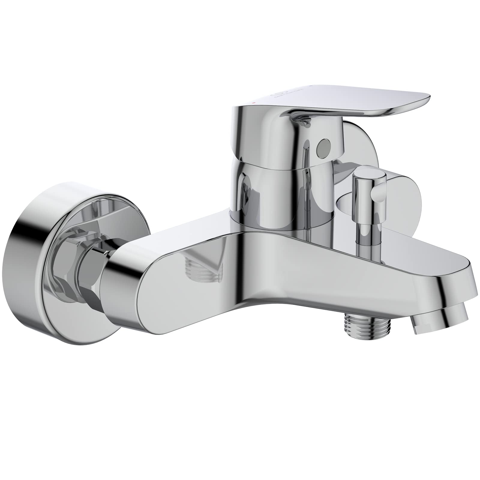 Ideal Standard B1721AA Ceraflex Single Bath Mixer Tap for Surface Mounting with S Connections and Lever Made of Metal, Chrome, Click Cartridge, EN 817, AP, DN15, Projection 118-127 mm