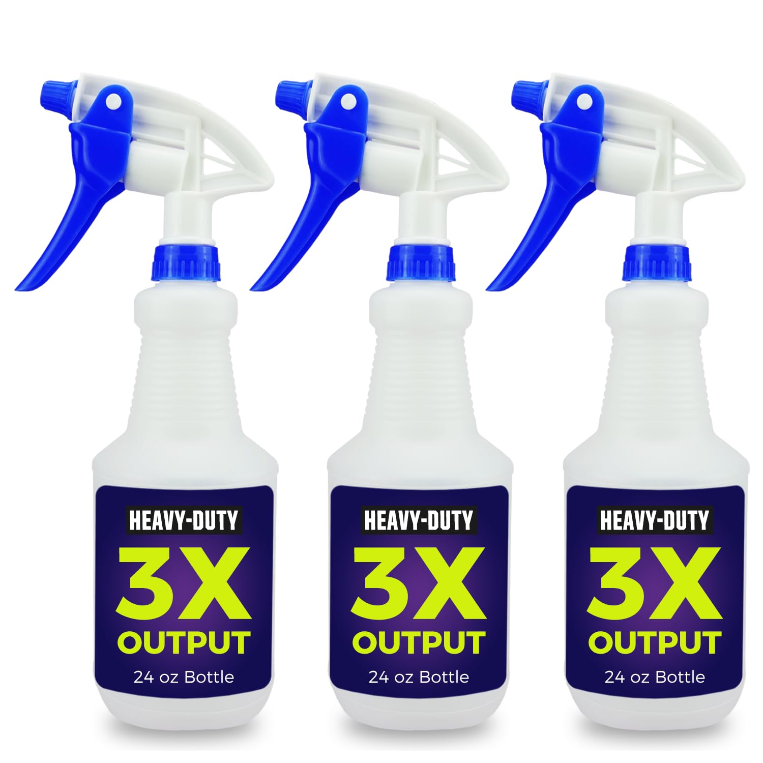 Photo 1 of SupplyTuff 3X High Output Heavy Duty Spray Bottles for Cleaning Solutions, 3 Pack, 24 oz Commercial, Industrial Spray Bottles for Household Cleaning and Car Detailing.