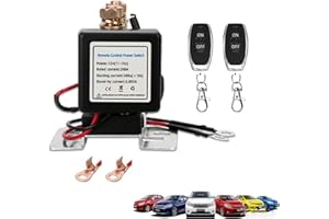 Wireless Remote Control Battery Relay Switch Car Starter, 12V/24V Cut Off Isolator Master Switches, Remote Start & Warm-Up/Co