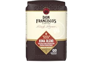Don Francisco's Kona Blend Whole Bean Coffee, Medium Roast – 100% Arabica, 18 oz Bag, Premium Coffee for Drip, Pour Over and French Press