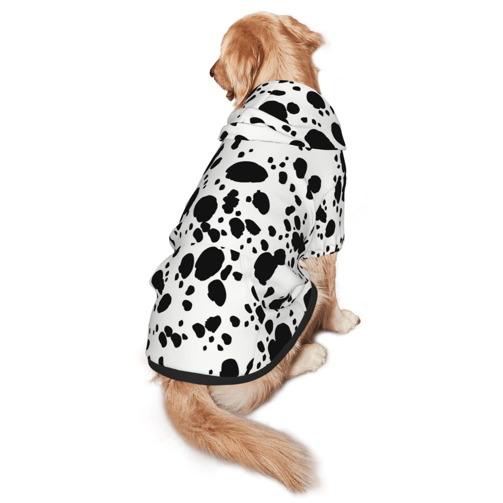 Photo 1 of Cute Dalmatian Print Dog Hoodies?Dog Clothes with Pocket and Hat Winter Clothes Sweaters for Medium Large Dogs Girl Boy Pets' Clothes Outfits