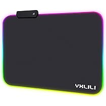 YXLILI Gaming Mouse Pad 10.6x8.3 Inches - Non-Slip Rubber Base With Stitched Edges Black
