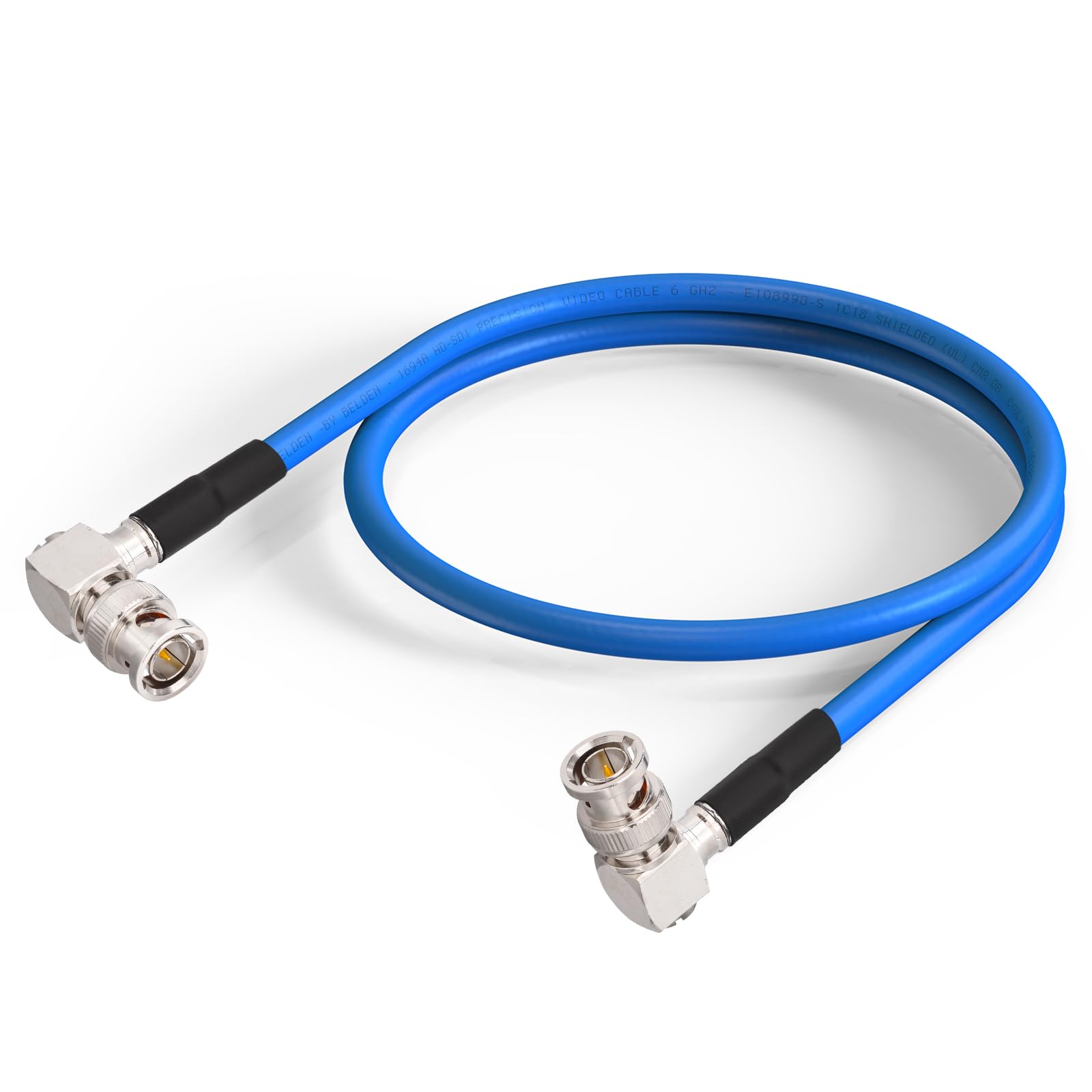 Superbat 3G/6G/12G SDI Cable 60cm BNC Male to Male (Both Right Angle) Belden 1694A SDI Video Cable 75ohm for HD Camera CCTV Monitor Audio Video Equipment Supports HD-SDI/3G-SDI/6G-SDI/12G-SDI/4K/8K