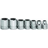 Williams JHWWSBD-7RC SuperTorque 7-Piece 3/8-Inch Drive 8 Point Socket Set Lobular Openings Chamfered Ends High Polish Chrome Finish