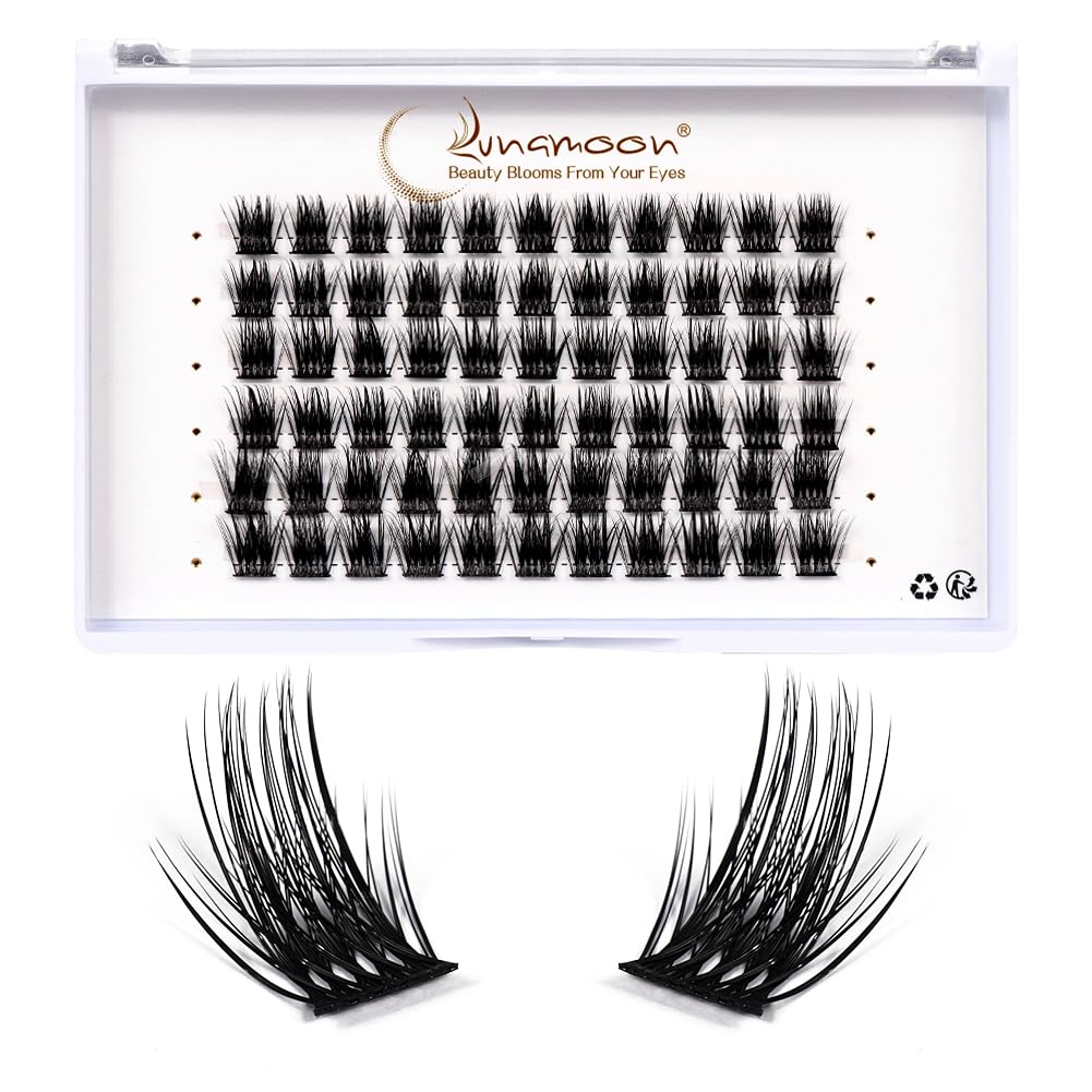 Individual Eyelashes, Individual Eyelash Clusters, Lashes, Mix 10-14 Eyelashes, Pack of 72 Segments, Wide Base Eyelashes, Individual for Make-Up, DIY Eyelash Extensions, DIY Eyelash Extensions (H01)