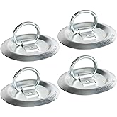 DC Cargo Mall Round Bolt-On D-Ring Tie-Down Anchors - Strong Steel, Flush Mount for Truck, Trailer, Flatbed, Pickup Bed (4)