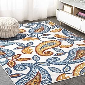 JONATHAN Y AMC102B-4 Julien Paisley High-Low Indoor Outdoor Area-Rug Bohemian Floral Easy-Cleaning High Traffic Bedroom… 61YnSrX%2Bo%2BL