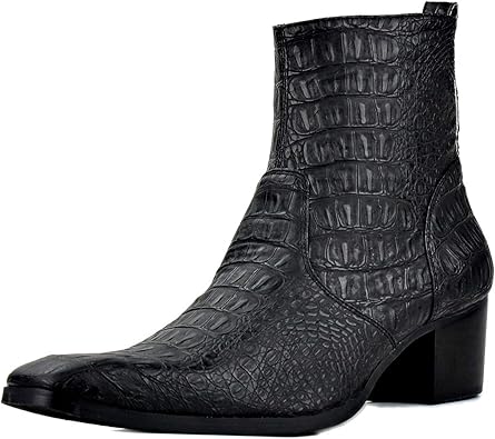 crocodile print chelsea boots