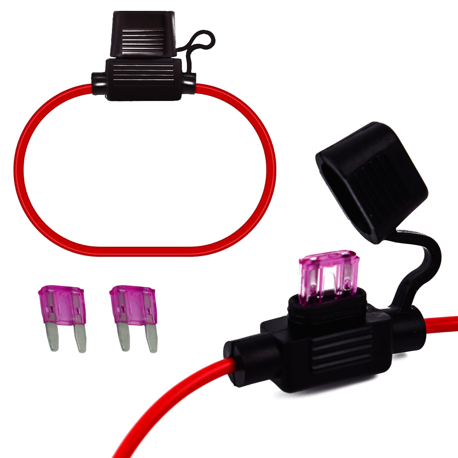 Gaoekoius 2pcs 18AWG Gauge Inline Fuse Holder with