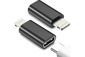 NZGEY USB C to Lightning Adapter 2 Pack,27W PD Fast Charging for iPhone 14/13/12 Pro Max Plus Mini,for Lightning to USB C Cable Adaptor for iPad,Support Transfer Data (Not for Audio/OTG),Black