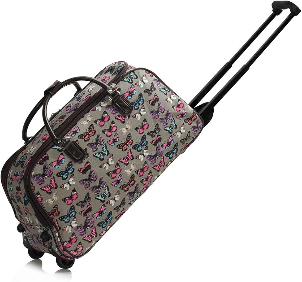 LeahWard® Ladies Women's Travel Holdall Trolley Luggage Bag With Wheels