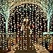 Battery Operated Curtain Lights,9.8ft×9.8ft 300 LED Curtain Lights with Remote Timer 8 Modes, Waterproof Hanging Fairy Lights for Outdoor Indoor Wedding Christmas Decor (Warm White)
