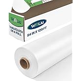 WeLiu Plastic Table Cover Roll 54 Inch x 120 Feet Disposable Tablecloth, White Table Cloth Roll with Cutter Box for Weddings, Christmas, Thanksgiving, Banquets, Parties