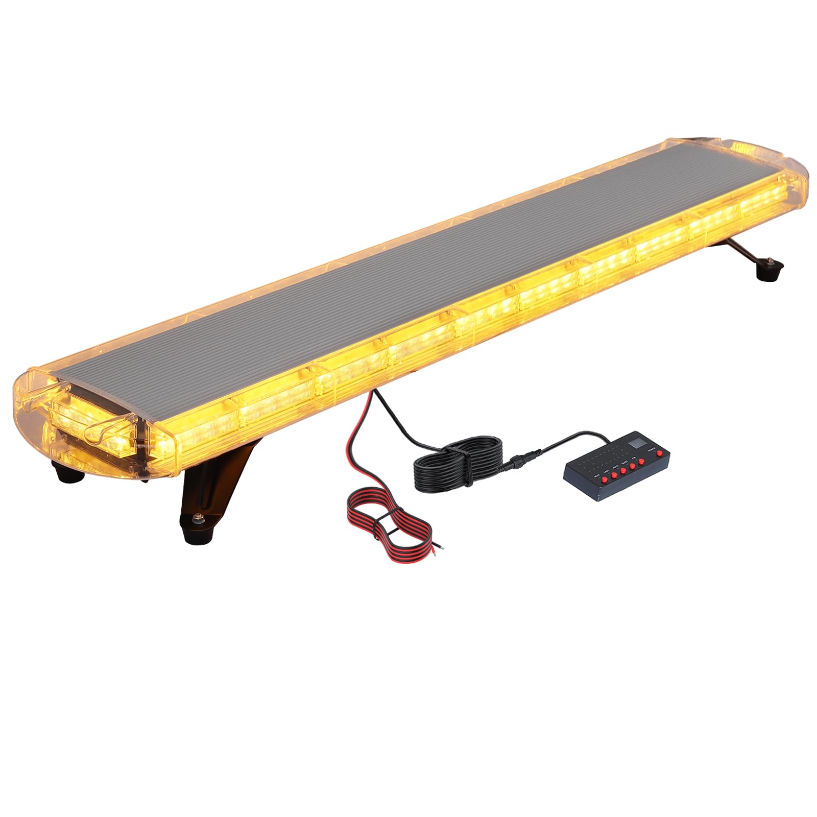 Justech 88LEDS Recovery Strobe Warning Light 88W 21Flash Modes Car Emergency Roof Light Waterproof Amber Hazard Beacon with Digital Display Control Switch for 12V 24V Car Vehicle Truck Trailer