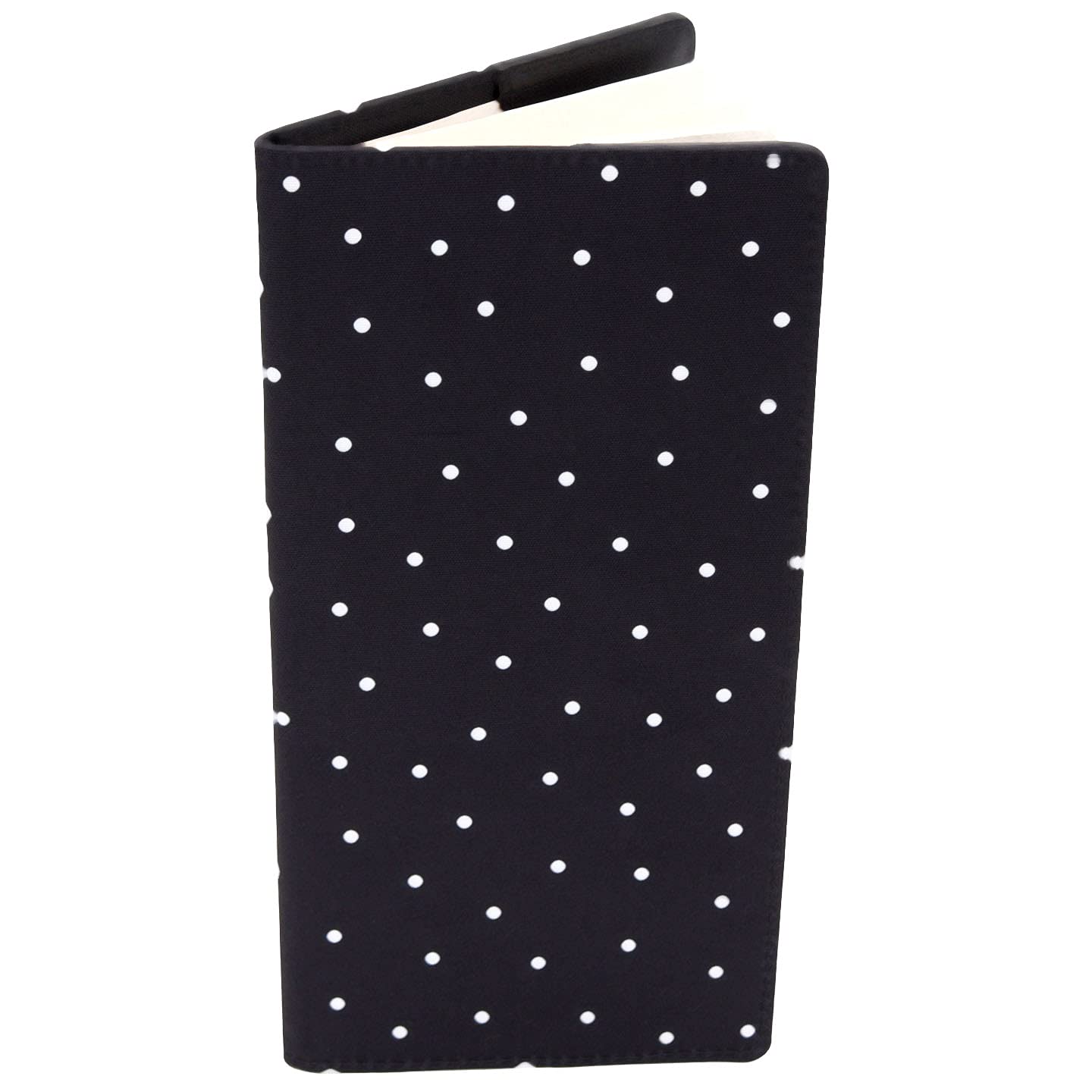 Family notebook bag, 10 x 21 cm, black and white dots