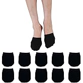 MARRON SMITH 5 Pairs Premium Cotton Mule Socks for Women Well-Made Toe Topper No-Show Liner Socks, Comfortable, Breathable