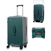 PUMHUBO 28 Inch Trunk Luggage Cover, Transparent PVC Suitacse Cover, Travel Waterproof Clear Luggage Protector Suitcase Cover