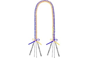 FFNMU Graduation Lei 2025 Blue and Gold Leis Braided Ribbon Leis For Graduation Necklace Class Of 2025 Lei Grad Gifts For High School College Grad Party Accessories DIY Decorations School Gifts