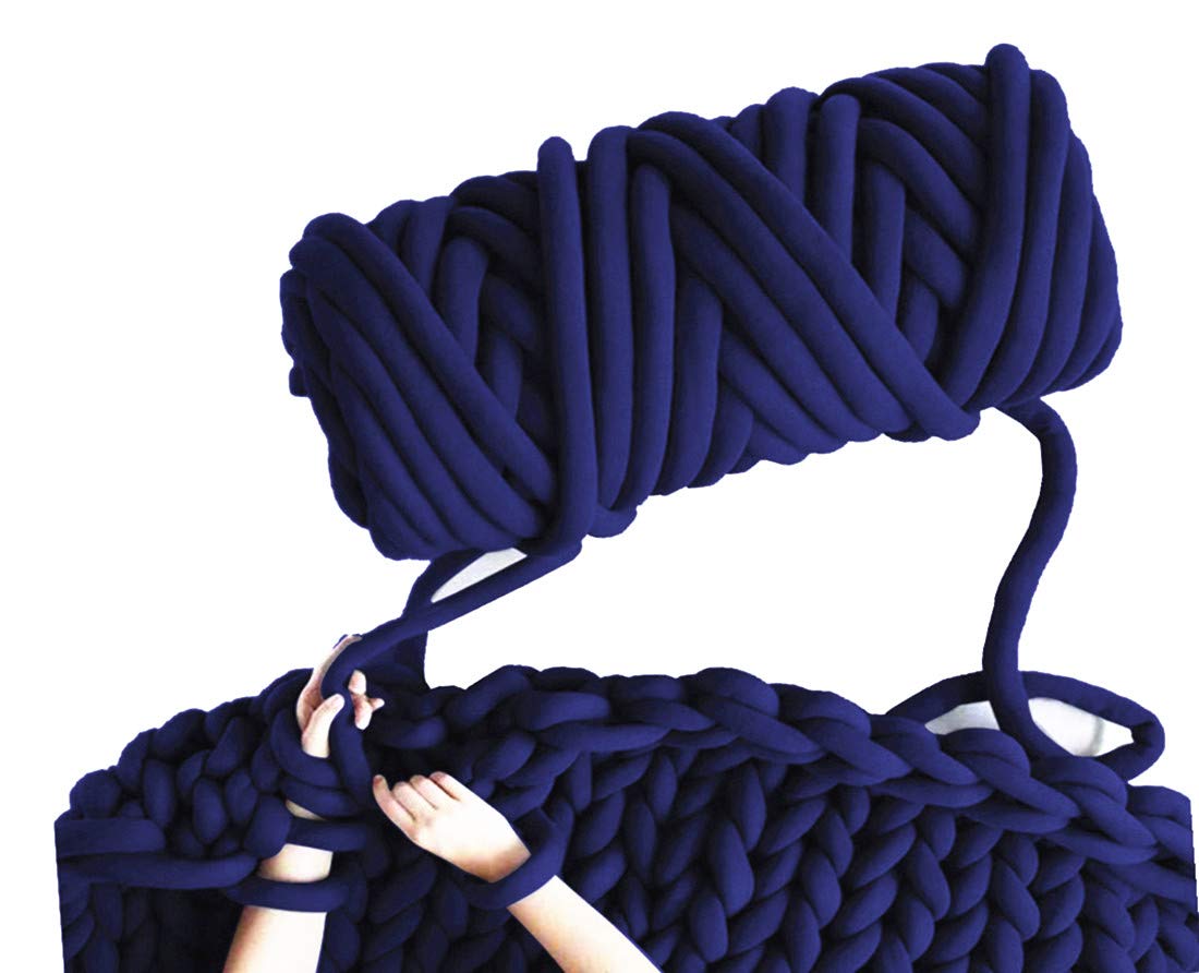 Arm Knit Yarn for Blanket, 2.3 lbs Hand Knitting, Jumbo Yarn, Chunky Knit Cotton Tube Yarn Super Sof
