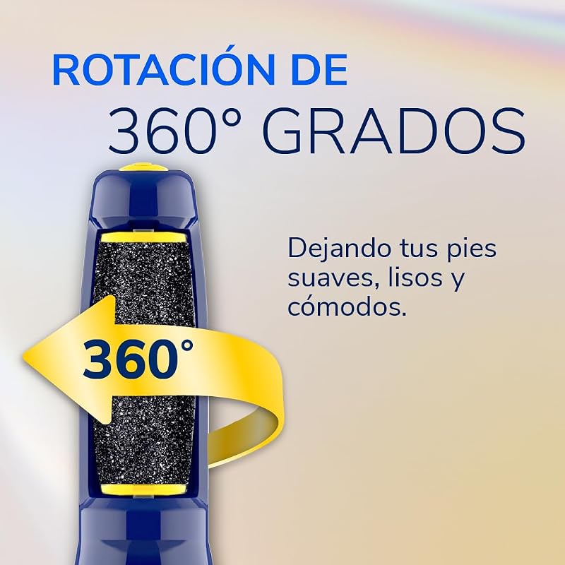 Lima eléctrica para pedicura de Dr. Scholl's: exfolia y elimina durezas y callos al instante. Suaviza los pies en segundos. Pule con suavidad. Ideal para viajes. Incluye pilas AAA