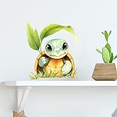 RoyoLam Baby Turtle Wall Decals Removable Animal Vinyl Stickers for Nursery Kids Bedroom and Playroom Decor Peel and Stick Watercolor Wall Art