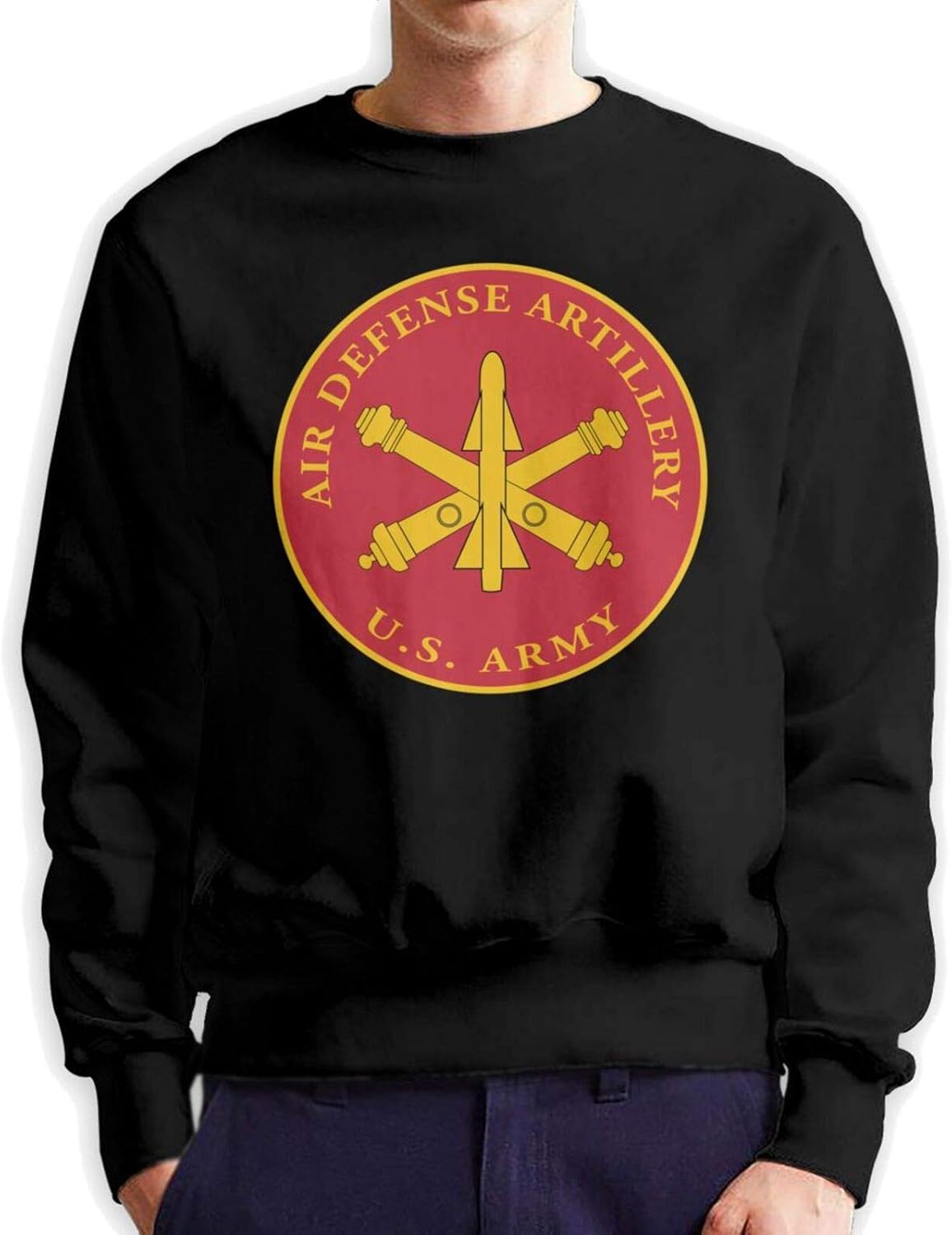 Us Army Field Artillery Veteran W Branch Men Crew Neck