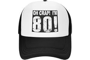 Oh Crap! I'm 80! 80th Birthday Gifts Black Baseball Dad Hat Women Men Washed Low Profile Cotton Running Golf Cap Hat