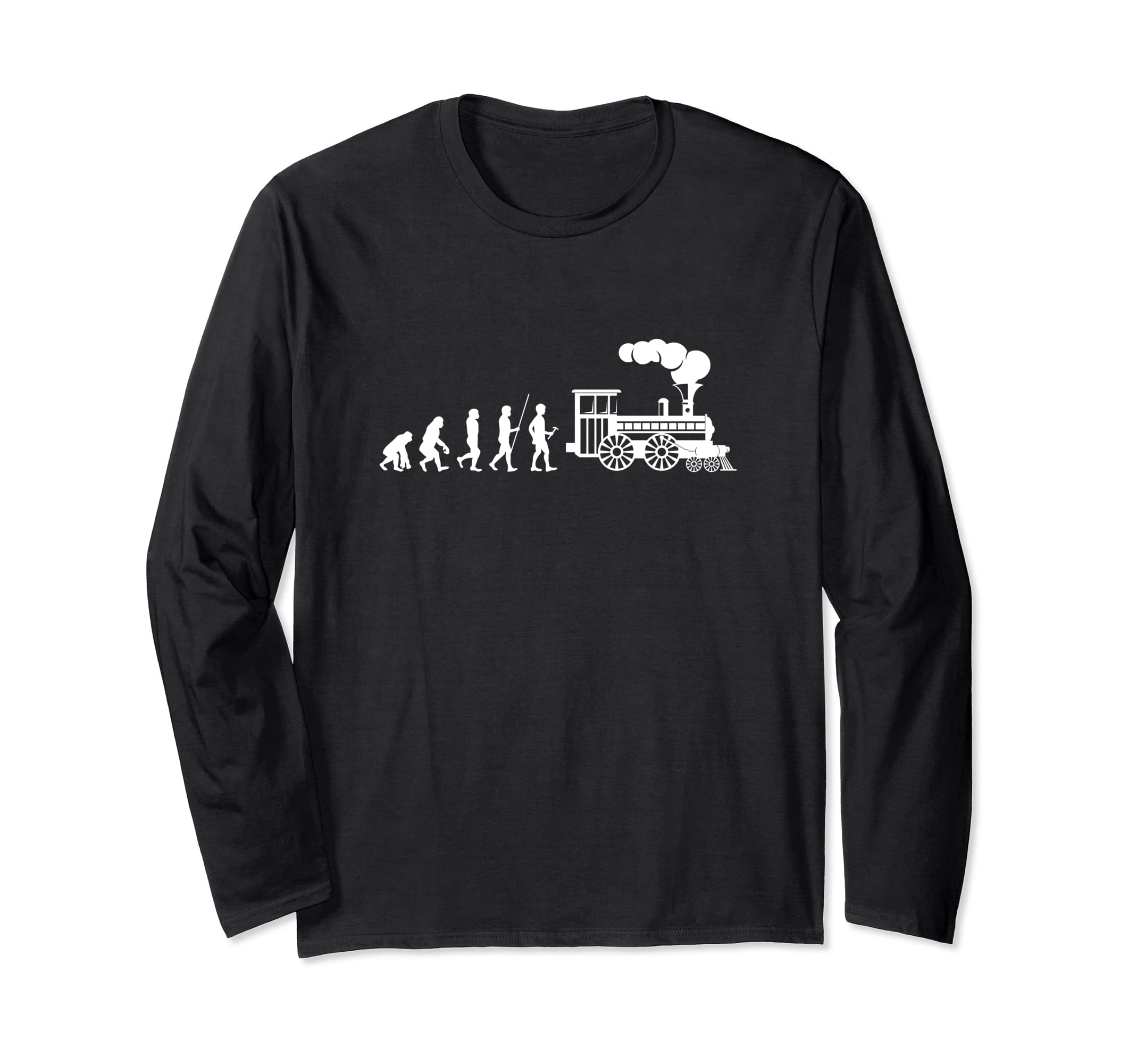 Train Driver Steam Engine Locomotive Operator Evolution Long Sleeve T-Shirt