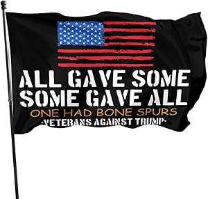 Anti Trump Veterans Against Cadet Bone Spurs Draft Dodger Outdoor Flag Home Garden Flag Banner Breeze Flag USA Flag Decorative Flag 3x5 Ft Flag