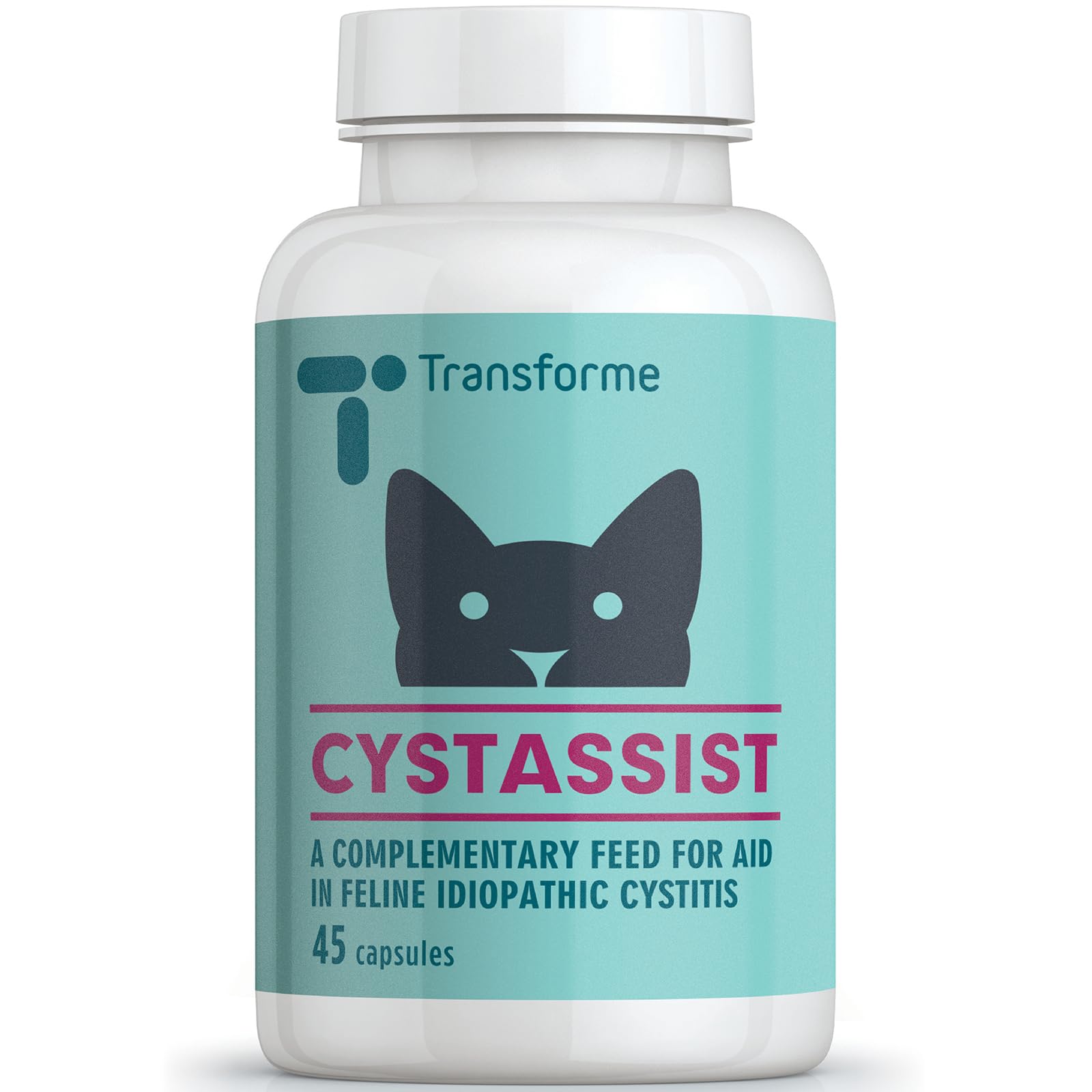 Cystassist, Feline Urinary Tract Supplement, Support for Cats of All Ages, 45 Capsules, by Transforme