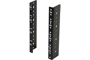 Tecmojo 4U Rack Rails with 12-24 Screws to Mount Equipment, Heavy Duty Steel Rack Rail Set, Black, Tapped Hole