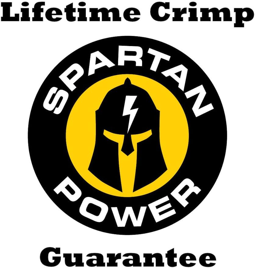 Spartan Power 1 Foot (12 inch) 2 Gauge Wire 2 AWG Battery Cable Set, Made in America, Many Lengths to Choose from: Automotive