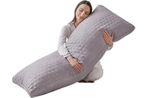 Qeils Body Pillow for Adults,Long Pillow for Sleeping, Large Pillow Insert for Side Sleepers - 21"x54"(Grey)