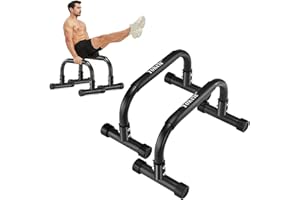 YOKELE Push Up Bar 9.5" High Parallettes Bars No Wobbling Dip Bar for Handstand, Planche, L-Sit, Strength Training, Calisthenics Equipment for Home Gym