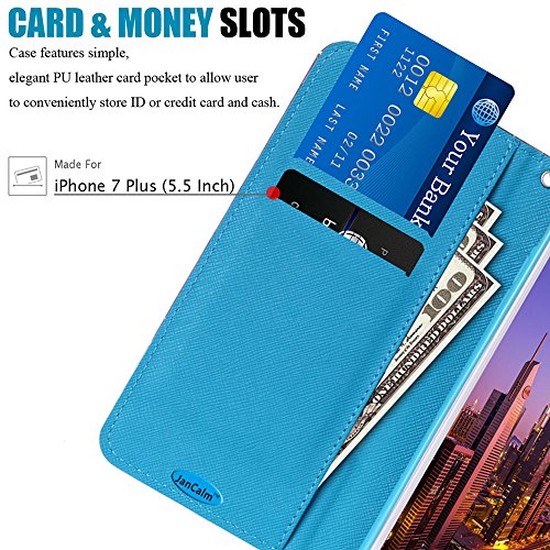 iPhone 8 Plus Wallet Case, iPhone 7 Plus Case, JanCalm [Wrist Strap] [Kickstand] Pattern Premium PU Leather Wallet [Card/Cash Slots] Flip Cover for iPhone 7/8 Plus (5.5 Inch) + Crystal Pen - Thumbnail 2