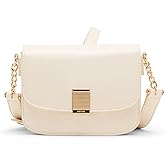 Anne Klein Womens Patent Flap Crossbody, Pearl White