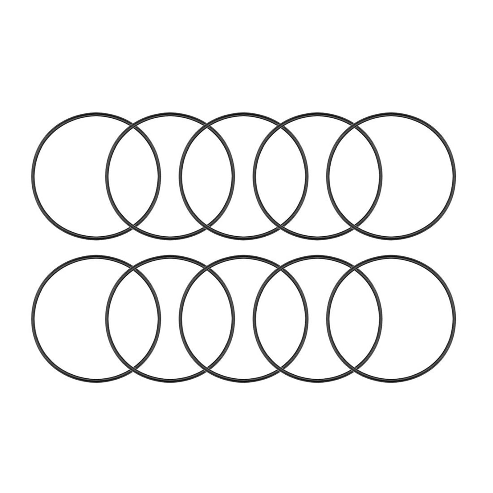 TOP-VIGOR 10Pcs Nitrile Rubber O-Rings, 48mm OD 45mm ID 1.5mm Width Metric Sealing Gasket, Rubber Washers O Rings Spacers for Faucet Plumbing Automotive Repair, Black