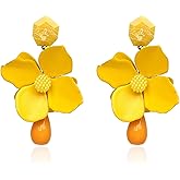 T-ztoss Retro Teardrop Big Flower Dangle Earrings Boho Layered Floral Petal Drop Earrings Statement fashion Earring for Women