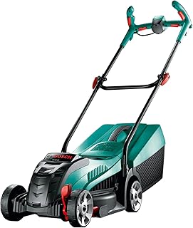 Bosch Akku Rasenmäher Rotak 32 LI (1x Akku, 36 Volt System, Grasfangbox 31 l, Schnitthöhe: 3-6 cm, im Karton)