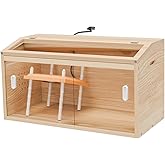 Brooder Box for 15 Chicks with Heating Plate &amp; Sliding Door 32x16x16'' | Large Wooden Chick Brooder &amp; Heater &amp; Sliding Door for Chick Ducks Quails Hamsters Indoor Chicken Coop Quail Cage Ventilation