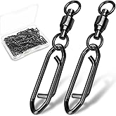 TOKUTSURI Fishing Power Clips Ball Bearing Swivels Fishing Clips Quick Change Speed Clips Snap Swivels Saltwater Freshwater Black