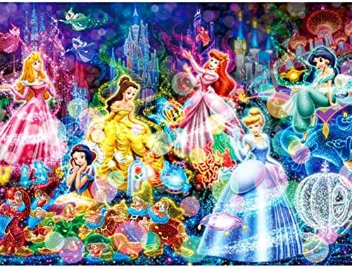 DIY 5D Diamond Painting Kits Full Drill,Cartoon Princess and Dwarf Crystal Rhinestone Embroidery Cross Stitch Arts Craft Supply Canvas Wall Decor(30 * 40cm)