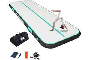 BEYOND MARINA Air Gymnastics Tumble Track 4/8 inches Thickness Inflatable Tumbling 10ft/13ft/16ft/20ft Air Mats for Home Use Training/Cheerleading/Yoga/Water with Electric Pump